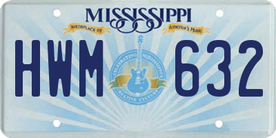 MS license plate HWM632