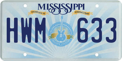 MS license plate HWM633