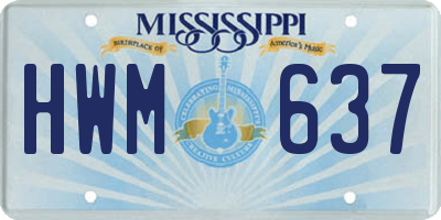 MS license plate HWM637