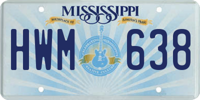 MS license plate HWM638