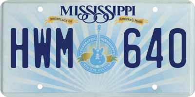 MS license plate HWM640