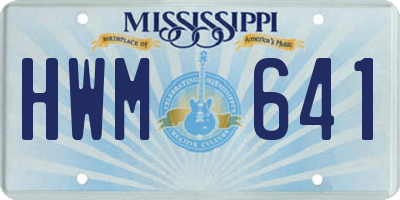 MS license plate HWM641