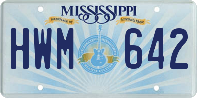 MS license plate HWM642