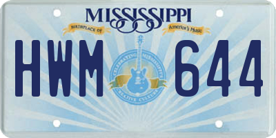 MS license plate HWM644
