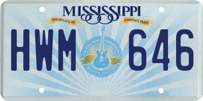 MS license plate HWM646