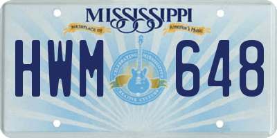 MS license plate HWM648