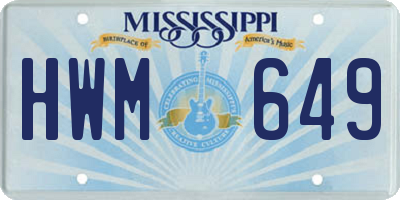 MS license plate HWM649
