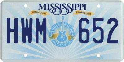 MS license plate HWM652