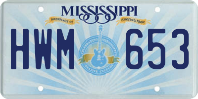 MS license plate HWM653
