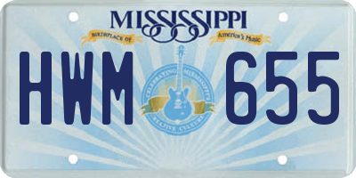 MS license plate HWM655