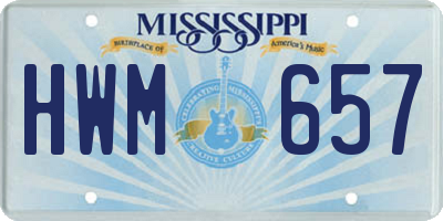 MS license plate HWM657