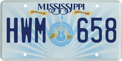 MS license plate HWM658