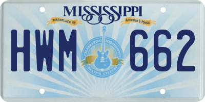 MS license plate HWM662