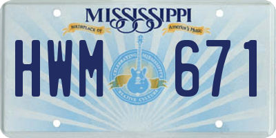 MS license plate HWM671
