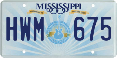 MS license plate HWM675