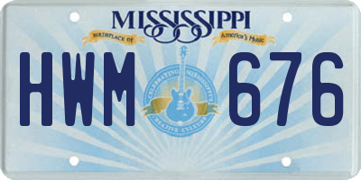 MS license plate HWM676