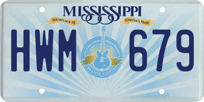 MS license plate HWM679