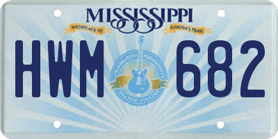 MS license plate HWM682