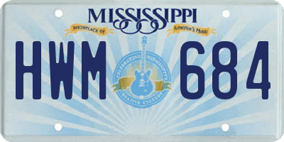 MS license plate HWM684