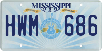MS license plate HWM686