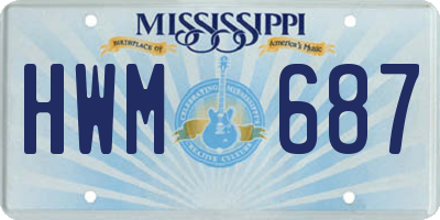 MS license plate HWM687
