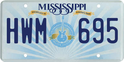 MS license plate HWM695