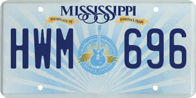 MS license plate HWM696