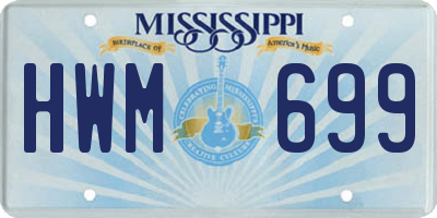 MS license plate HWM699