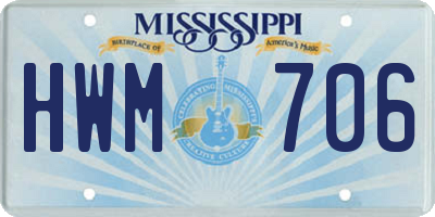 MS license plate HWM706