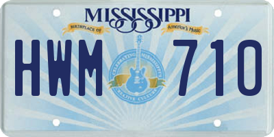 MS license plate HWM710