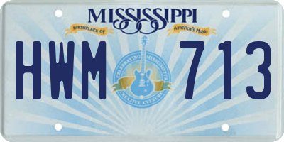 MS license plate HWM713