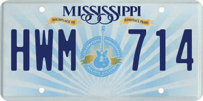 MS license plate HWM714