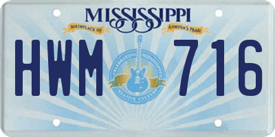 MS license plate HWM716
