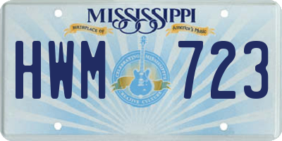 MS license plate HWM723