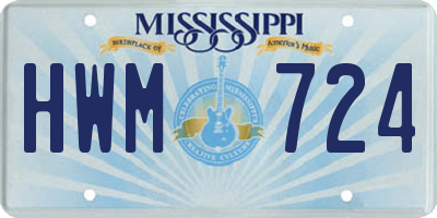 MS license plate HWM724