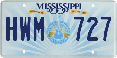 MS license plate HWM727