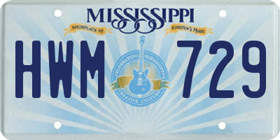 MS license plate HWM729
