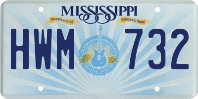 MS license plate HWM732