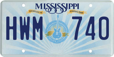 MS license plate HWM740