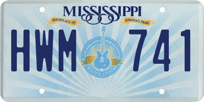 MS license plate HWM741