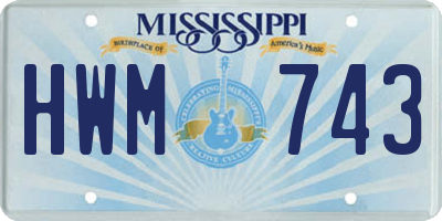 MS license plate HWM743