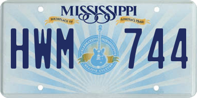 MS license plate HWM744
