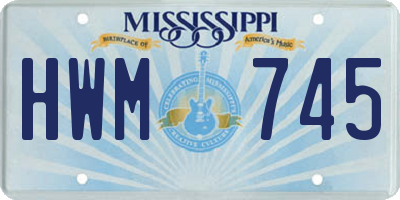 MS license plate HWM745