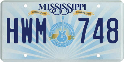 MS license plate HWM748