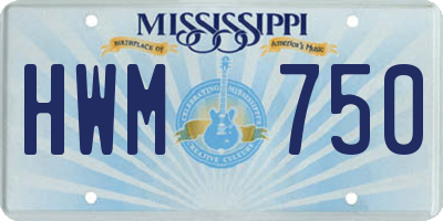 MS license plate HWM750