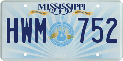 MS license plate HWM752