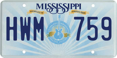 MS license plate HWM759