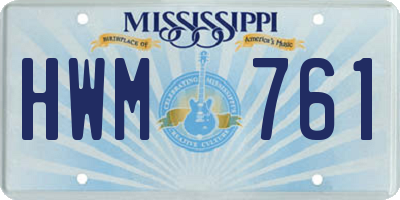 MS license plate HWM761