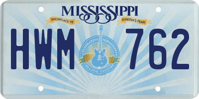 MS license plate HWM762