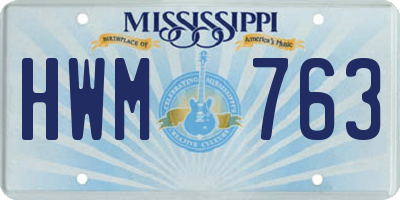 MS license plate HWM763